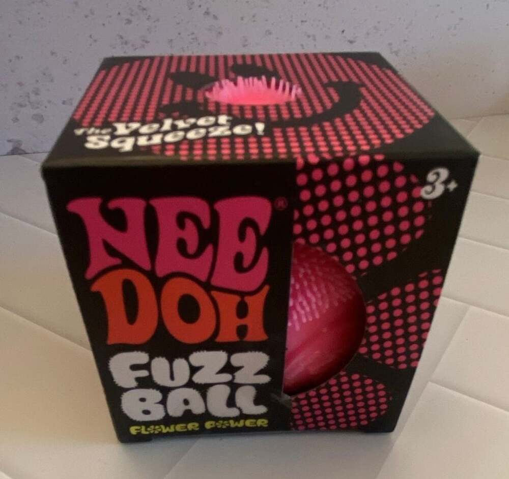 Schylling NeeDoh Fuzz Ball Flower Power Velvet Squeeze Fidget Toy